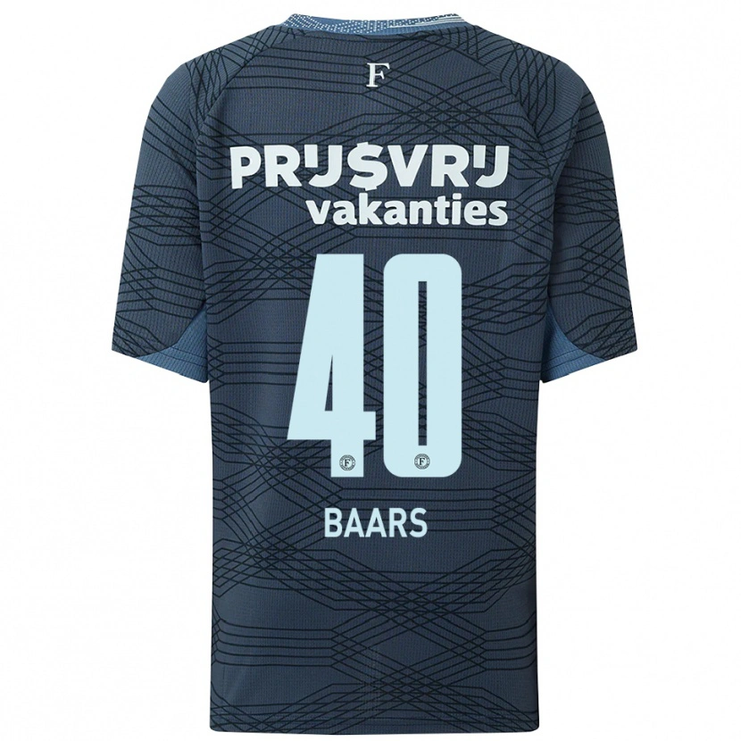 Danxen Bambino Maglia Guus Baars #40 Nero Grigio Kit Gara Away 2025/26 Maglietta