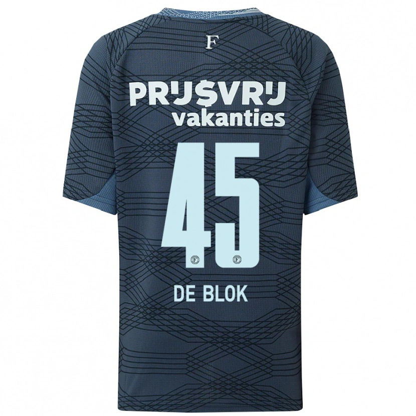 Danxen Bambino Maglia Lars De Blok #45 Nero Grigio Kit Gara Away 2025/26 Maglietta