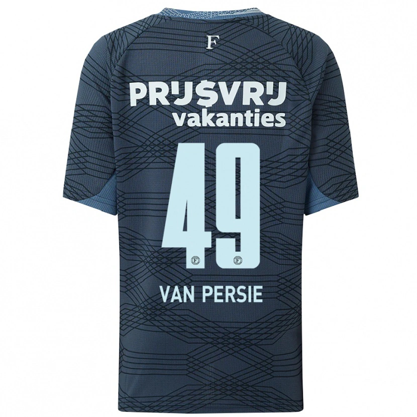 Danxen Bambino Maglia Shaqueel Van Persie #49 Nero Grigio Kit Gara Away 2025/26 Maglietta