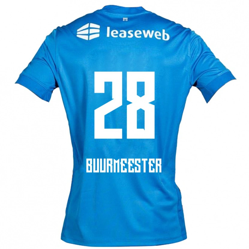 Danxen Bambino Maglia Zico Buurmeester #28 Blu Bianco Kit Gara Away 2025/26 Maglietta