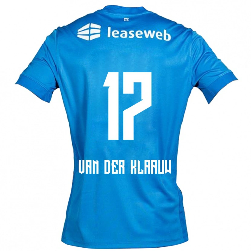 Danxen Bambino Maglia Deacon Van Der Klaauw #17 Blu Bianco Kit Gara Away 2025/26 Maglietta