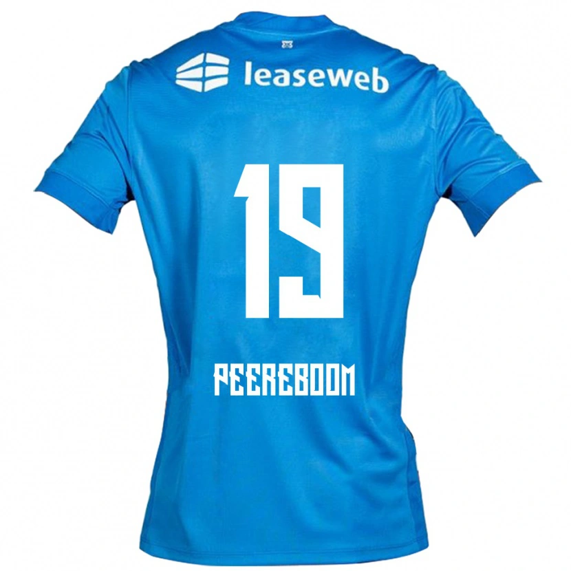 Danxen Bambino Maglia Sanne Peereboom #19 Blu Bianco Kit Gara Away 2025/26 Maglietta