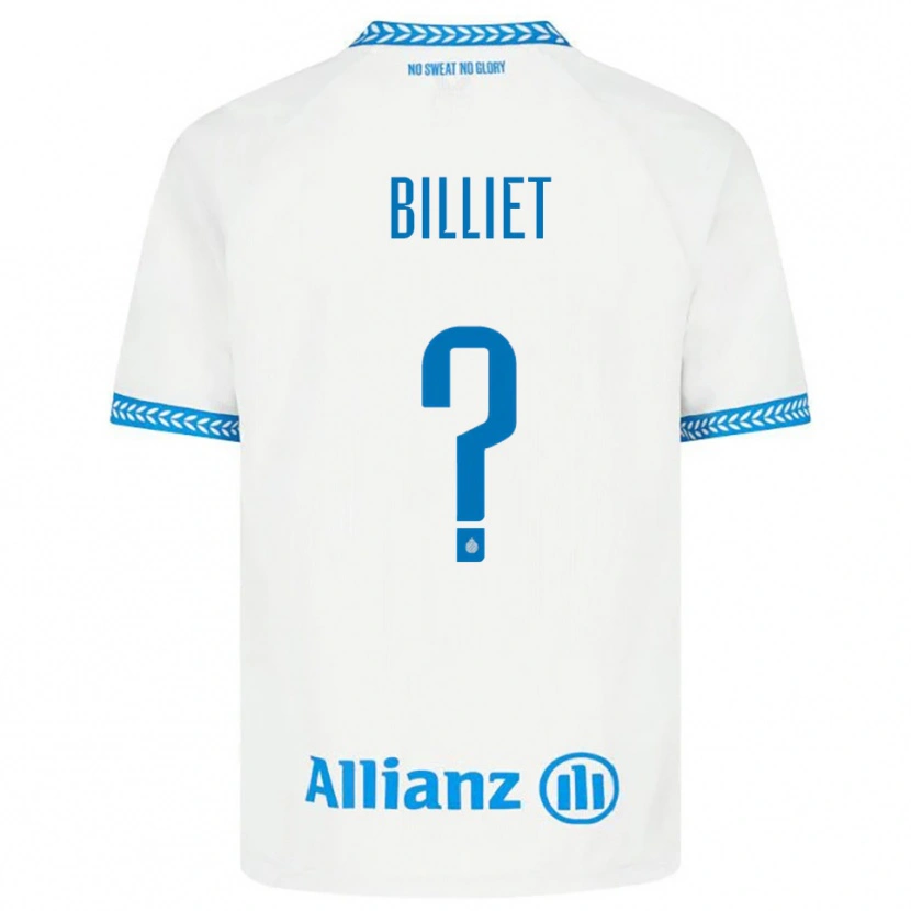 Danxen Bambino Maglia Jonah Billiet #0 Blu Bianco Kit Gara Away 2025/26 Maglietta