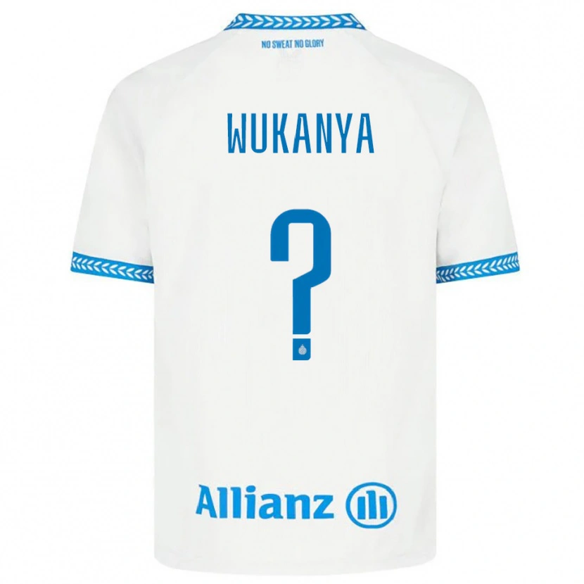 Danxen Bambino Maglia Stéphane Wukanya #0 Blu Bianco Kit Gara Away 2025/26 Maglietta