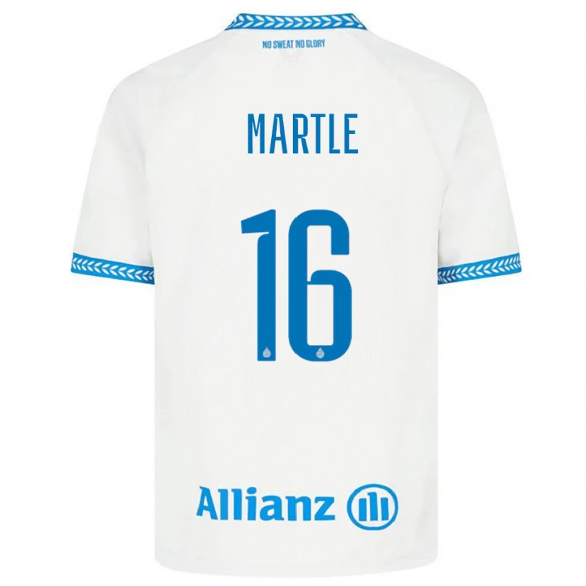 Danxen Bambino Maglia Margaux Martlé #16 Blu Bianco Kit Gara Away 2025/26 Maglietta