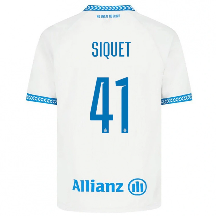 Danxen Bambino Maglia Hugo Siquet #41 Blu Bianco Kit Gara Away 2025/26 Maglietta