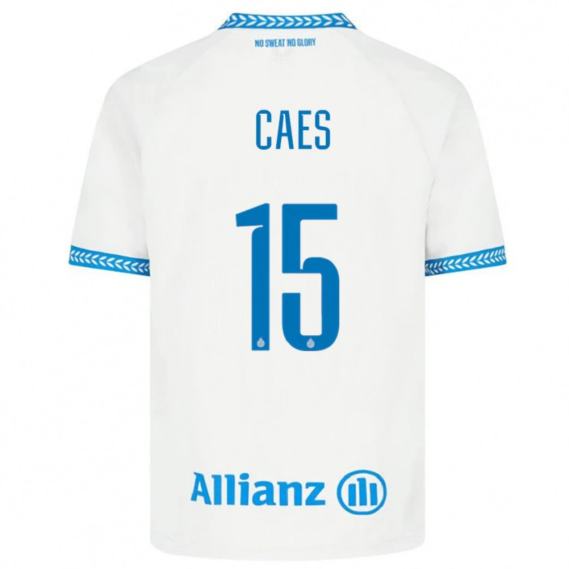 Danxen Bambino Maglia Jippe Caes #15 Blu Bianco Kit Gara Away 2025/26 Maglietta