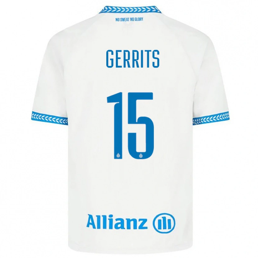 Danxen Bambino Maglia Melanie Gerrits #15 Blu Bianco Kit Gara Away 2025/26 Maglietta