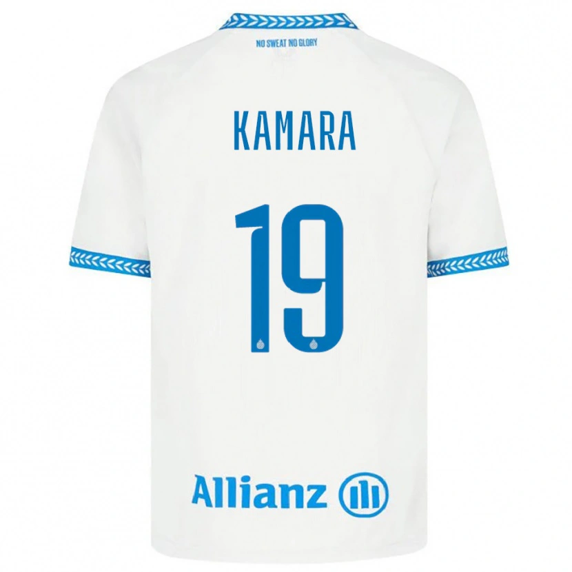 Danxen Bambino Maglia Al-Hassan Kamara #19 Blu Bianco Kit Gara Away 2025/26 Maglietta