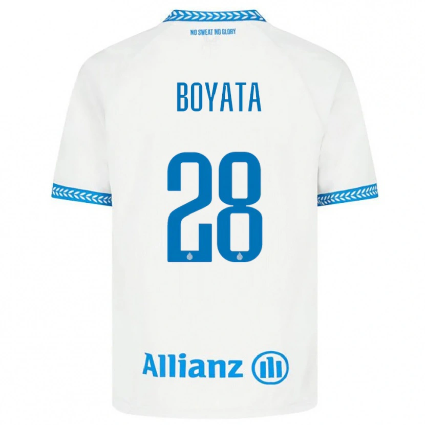 Danxen Bambino Maglia Dedryck Boyata #28 Blu Bianco Kit Gara Away 2025/26 Maglietta