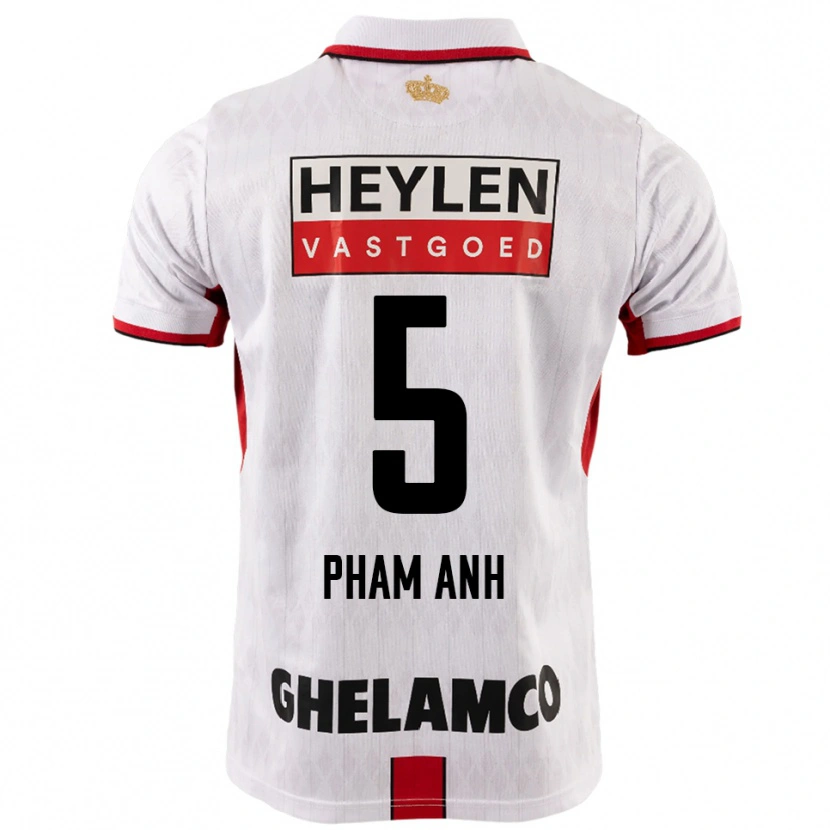 Danxen Bambino Maglia Khoi Pham Anh #5 Bianco Rosso Kit Gara Away 2025/26 Maglietta