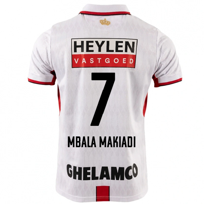 Danxen Bambino Maglia Ravi Mbala Makiadi #7 Bianco Rosso Kit Gara Away 2025/26 Maglietta