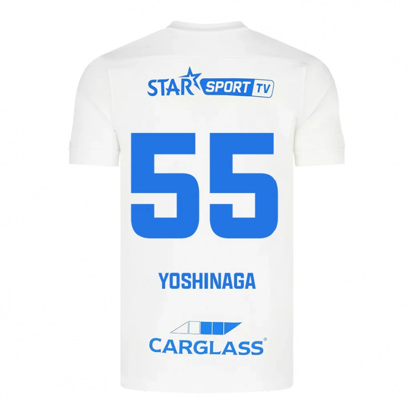 Danxen Bambino Maglia Yumeki Yoshinaga #55 Bianco Blu Kit Gara Away 2025/26 Maglietta