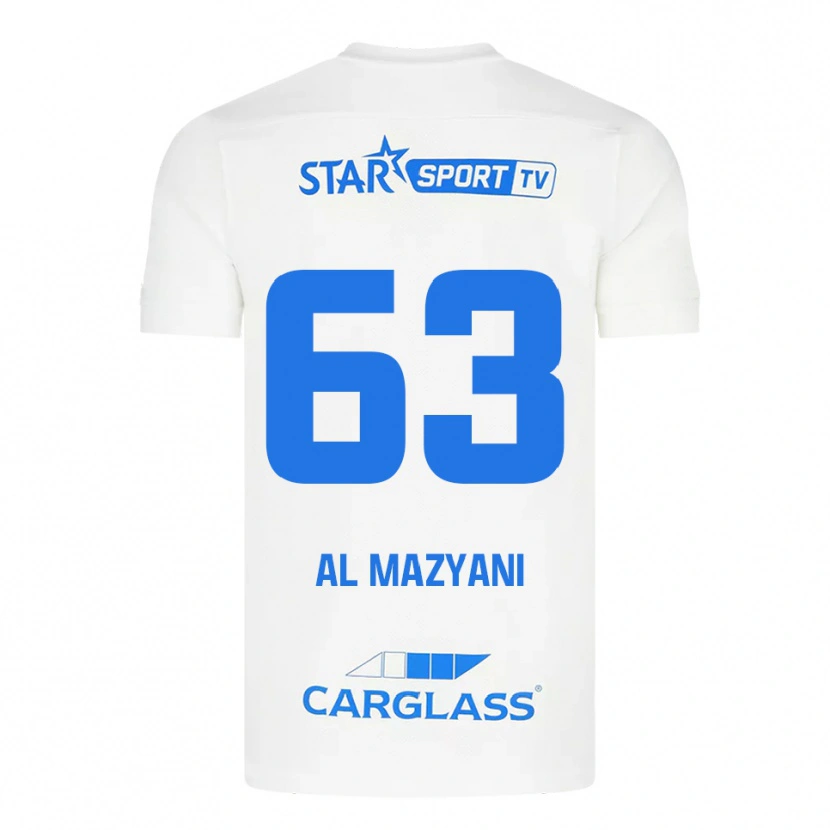 Danxen Bambino Maglia Faissal Al Mazyani #63 Bianco Blu Kit Gara Away 2025/26 Maglietta
