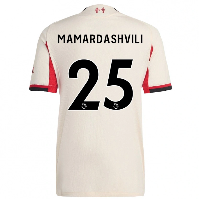 Danxen Bambino Maglia Giorgi Mamardashvili #25 Bianco Nero Kit Gara Away 2025/26 Maglietta