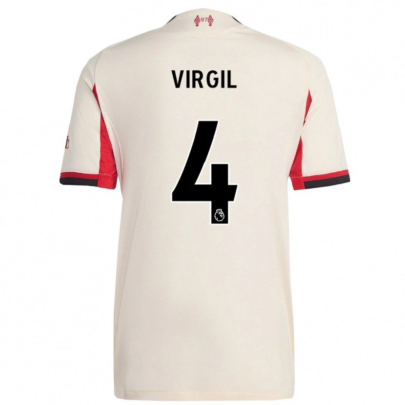 Danxen Bambino Maglia Virgil Van Dijk #4 Bianco Nero Kit Gara Away 2025/26 Maglietta