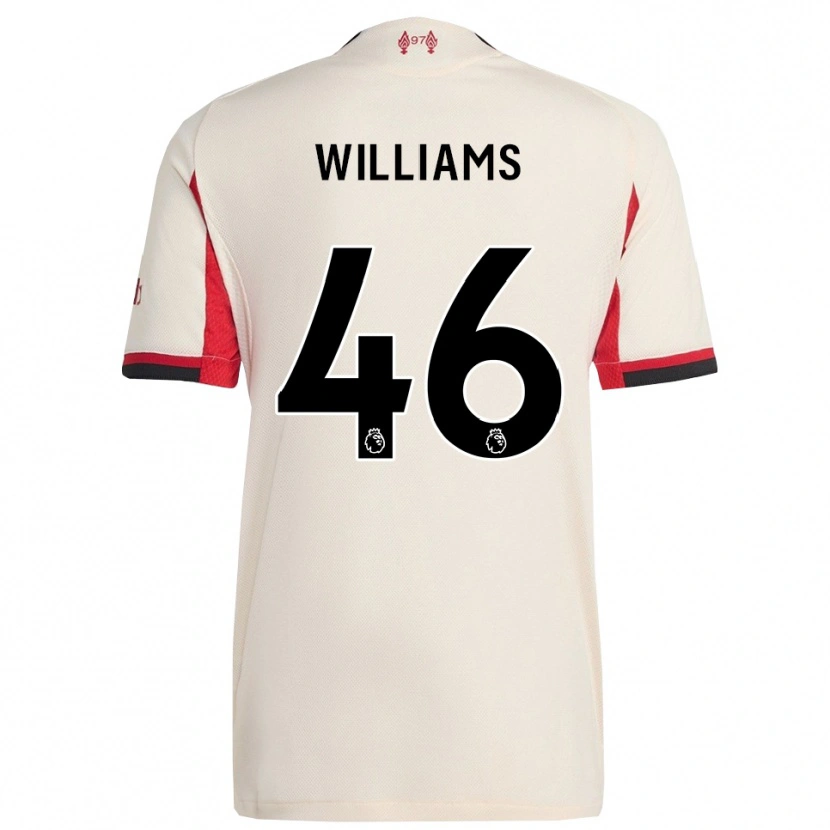 Danxen Bambino Maglia Rhys Williams #46 Bianco Nero Kit Gara Away 2025/26 Maglietta