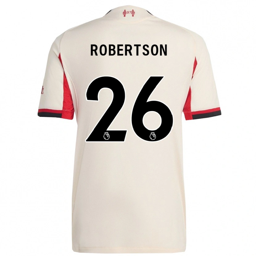 Danxen Bambino Maglia Andrew Robertson #26 Bianco Nero Kit Gara Away 2025/26 Maglietta
