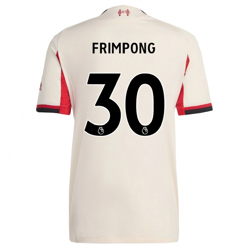 Danxen Bambino Maglia Jeremie Frimpong #30 Bianco Nero Kit Gara Away 2025/26 Maglietta