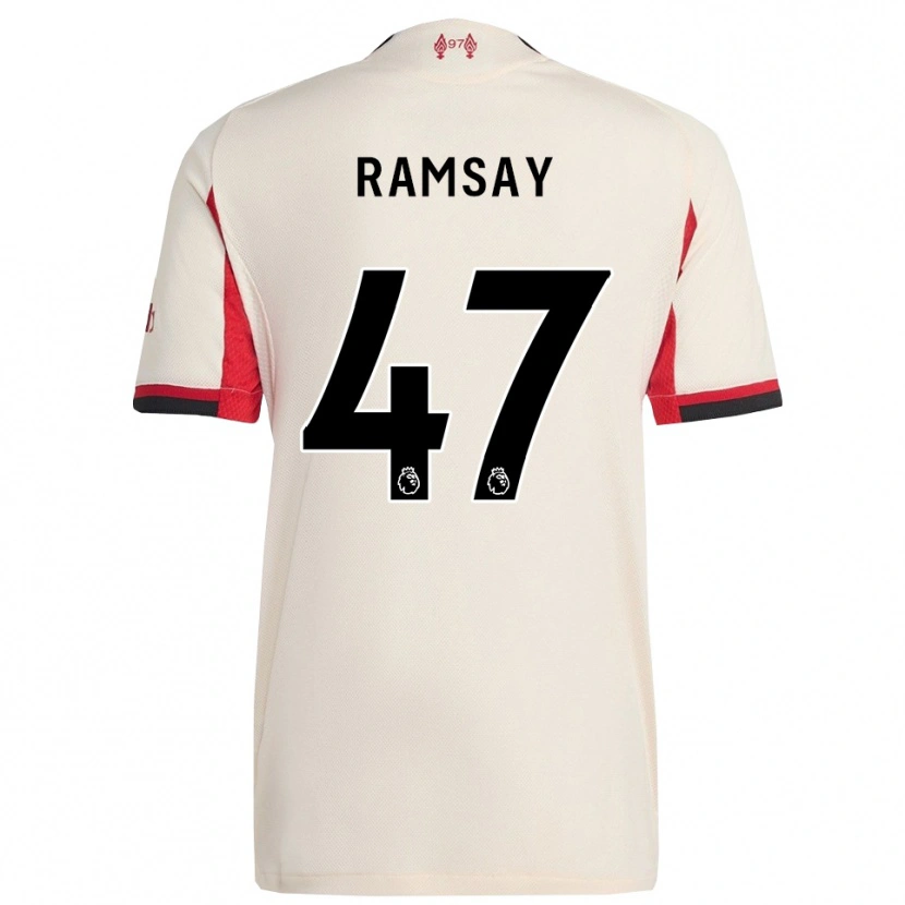 Danxen Bambino Maglia Calvin Ramsay #47 Bianco Nero Kit Gara Away 2025/26 Maglietta