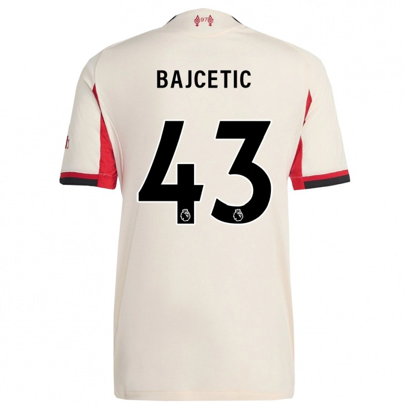Danxen Bambino Maglia Stefan Bajcetic #43 Bianco Nero Kit Gara Away 2025/26 Maglietta