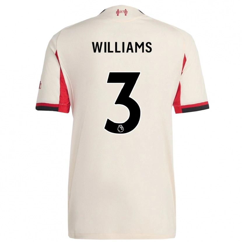 Danxen Bambino Maglia Cameron Williams #3 Bianco Nero Kit Gara Away 2025/26 Maglietta