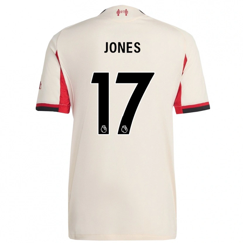Danxen Bambino Maglia Curtis Jones #17 Bianco Nero Kit Gara Away 2025/26 Maglietta