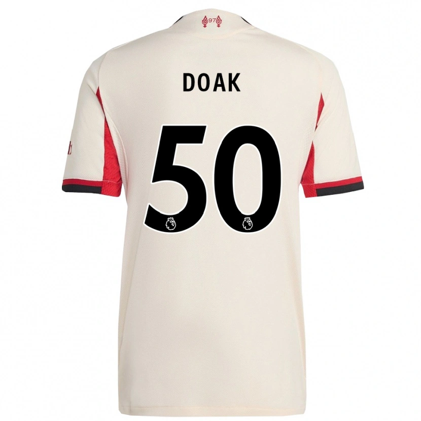 Danxen Bambino Maglia Ben Doak #50 Bianco Nero Kit Gara Away 2025/26 Maglietta