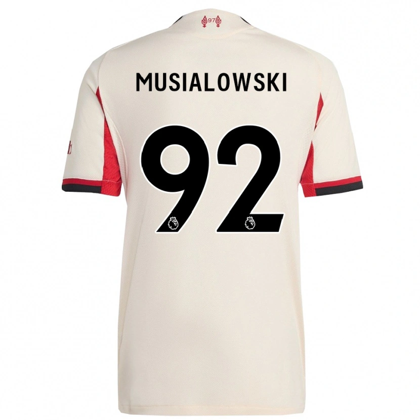 Danxen Bambino Maglia Mateusz Musialowski #92 Bianco Nero Kit Gara Away 2025/26 Maglietta
