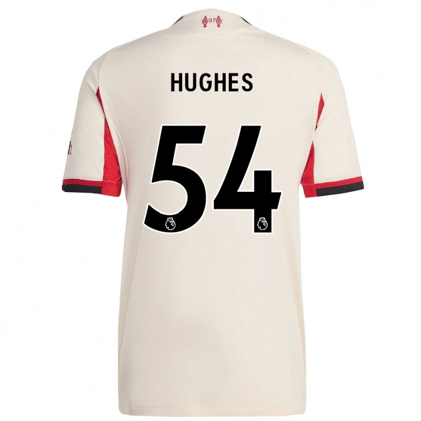 Danxen Bambino Maglia Liam Hughes #54 Bianco Nero Kit Gara Away 2025/26 Maglietta