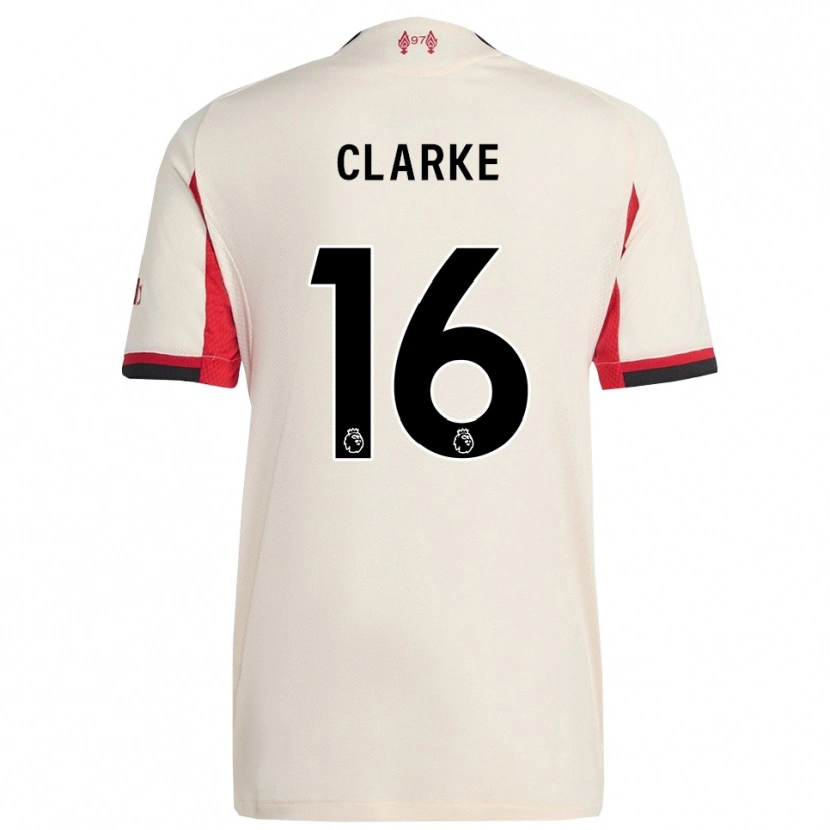 Danxen Bambino Maglia Lucas Clarke #16 Bianco Nero Kit Gara Away 2025/26 Maglietta