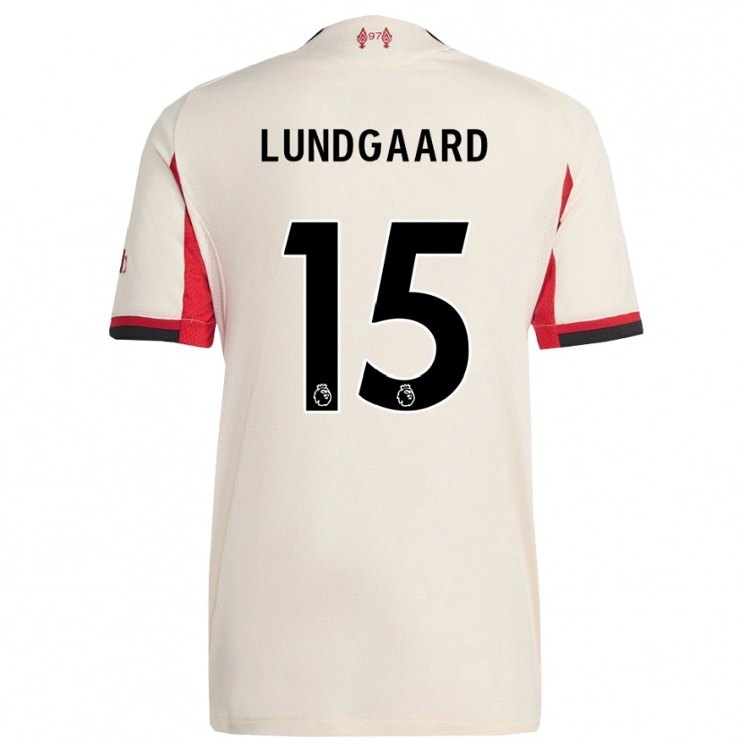 Danxen Bambino Maglia Sofie Lundgaard #15 Bianco Nero Kit Gara Away 2025/26 Maglietta