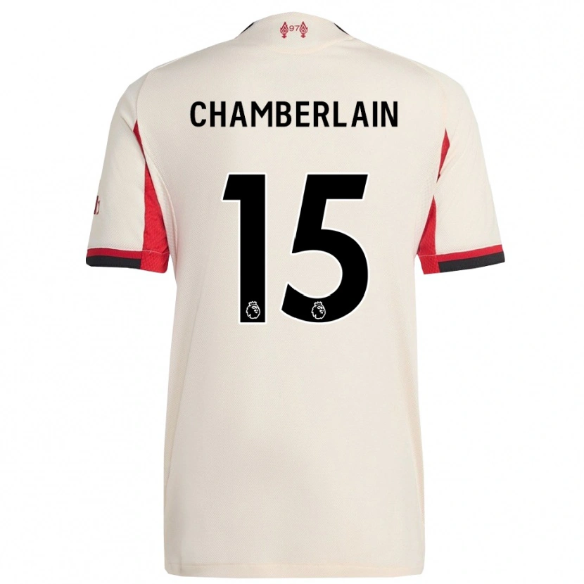 Danxen Bambino Maglia Alex Oxlade Chamberlain #15 Bianco Nero Kit Gara Away 2025/26 Maglietta
