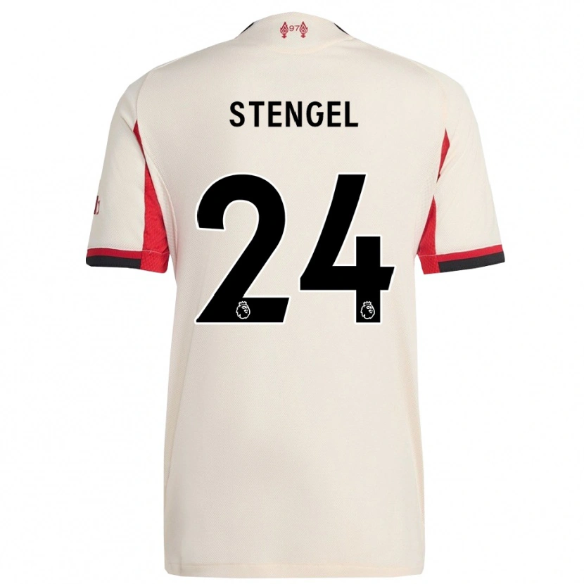 Danxen Bambino Maglia Katie Stengel #24 Bianco Nero Kit Gara Away 2025/26 Maglietta