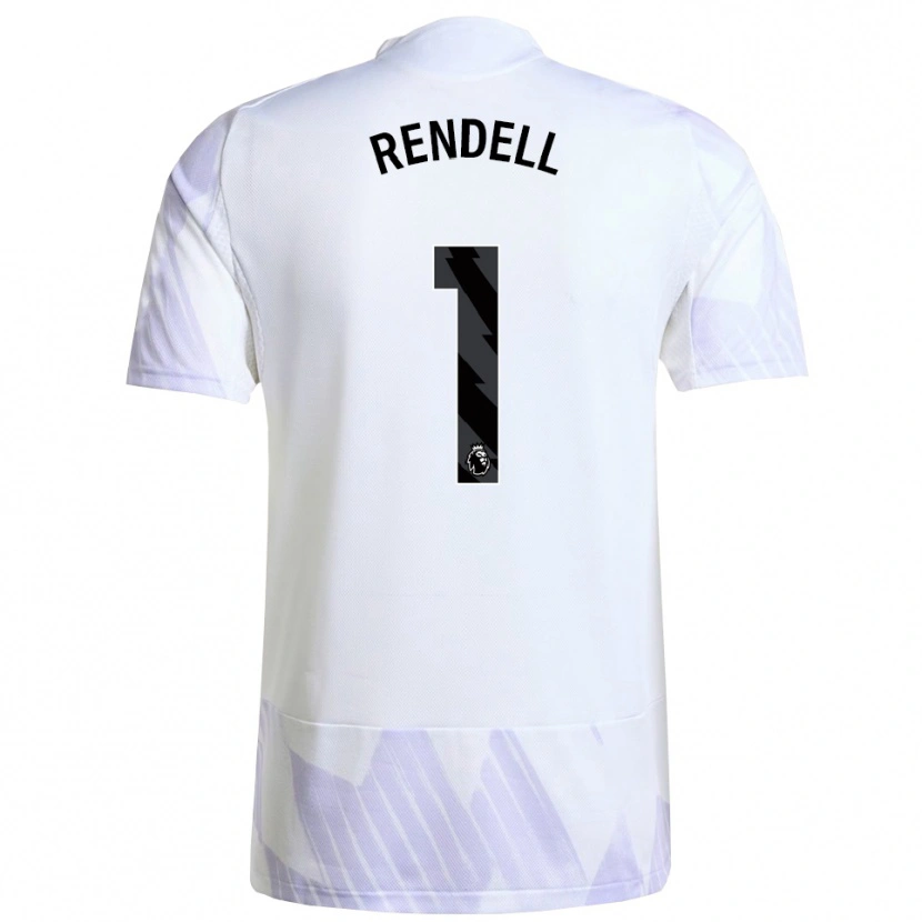 Danxen Bambino Maglia Kayla Rendell #1 Bianco Viola Viola Kit Gara Away 2025/26 Maglietta
