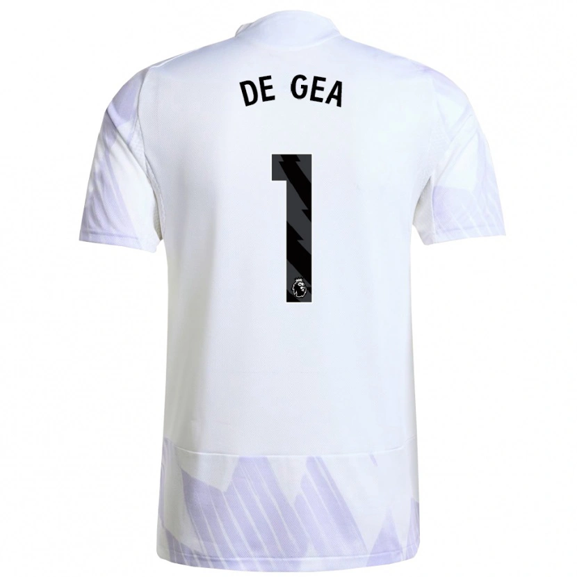 Danxen Bambino Maglia David De Gea #1 Bianco Viola Viola Kit Gara Away 2025/26 Maglietta