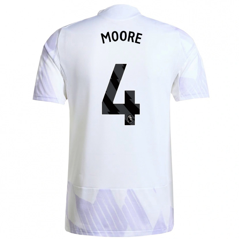 Danxen Bambino Maglia Jade Moore #4 Bianco Viola Viola Kit Gara Away 2025/26 Maglietta