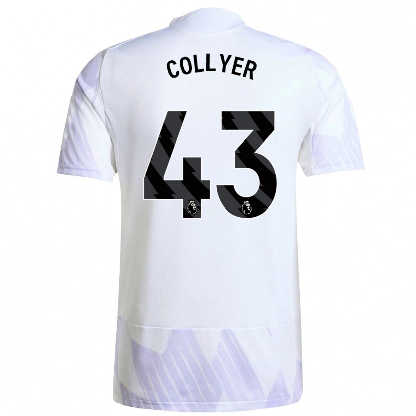 Danxen Bambino Maglia Toby Collyer #43 Bianco Viola Viola Kit Gara Away 2025/26 Maglietta