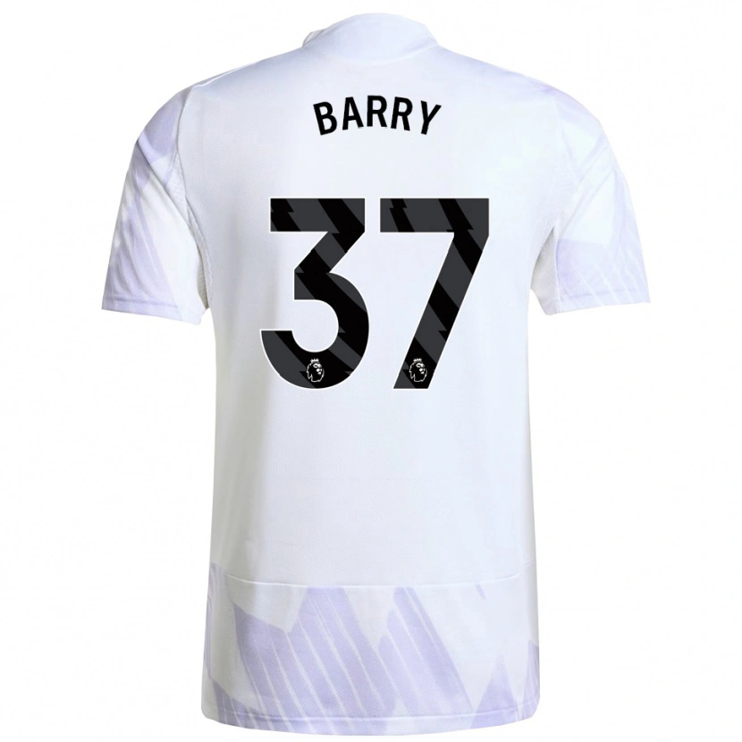 Danxen Bambino Maglia Keira Barry #37 Bianco Viola Viola Kit Gara Away 2025/26 Maglietta