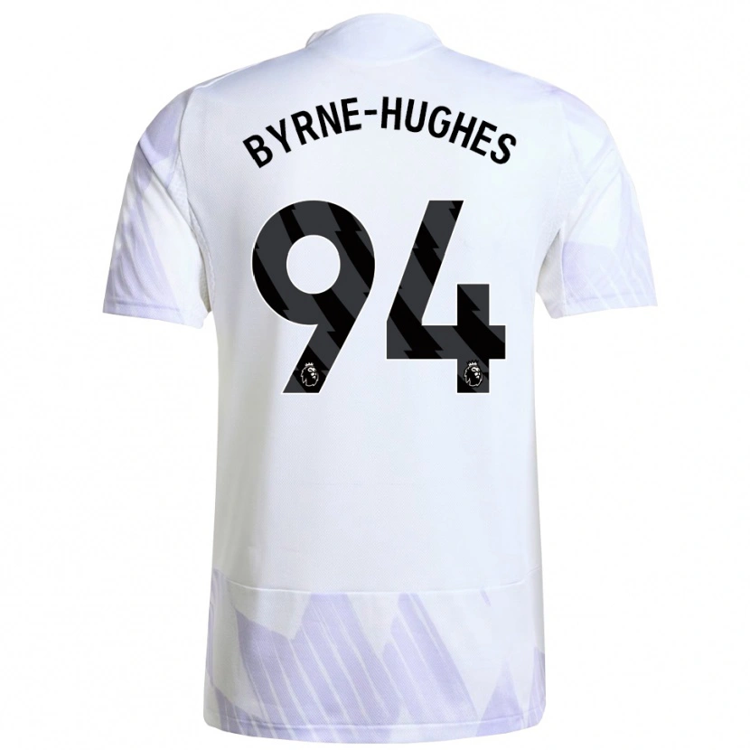 Danxen Bambino Maglia Cameron Byrne-Hughes #94 Bianco Viola Viola Kit Gara Away 2025/26 Maglietta