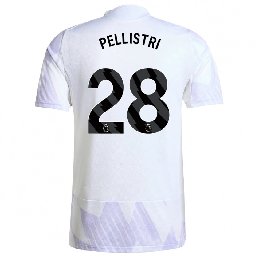 Danxen Bambino Maglia Facundo Pellistri #28 Bianco Viola Viola Kit Gara Away 2025/26 Maglietta