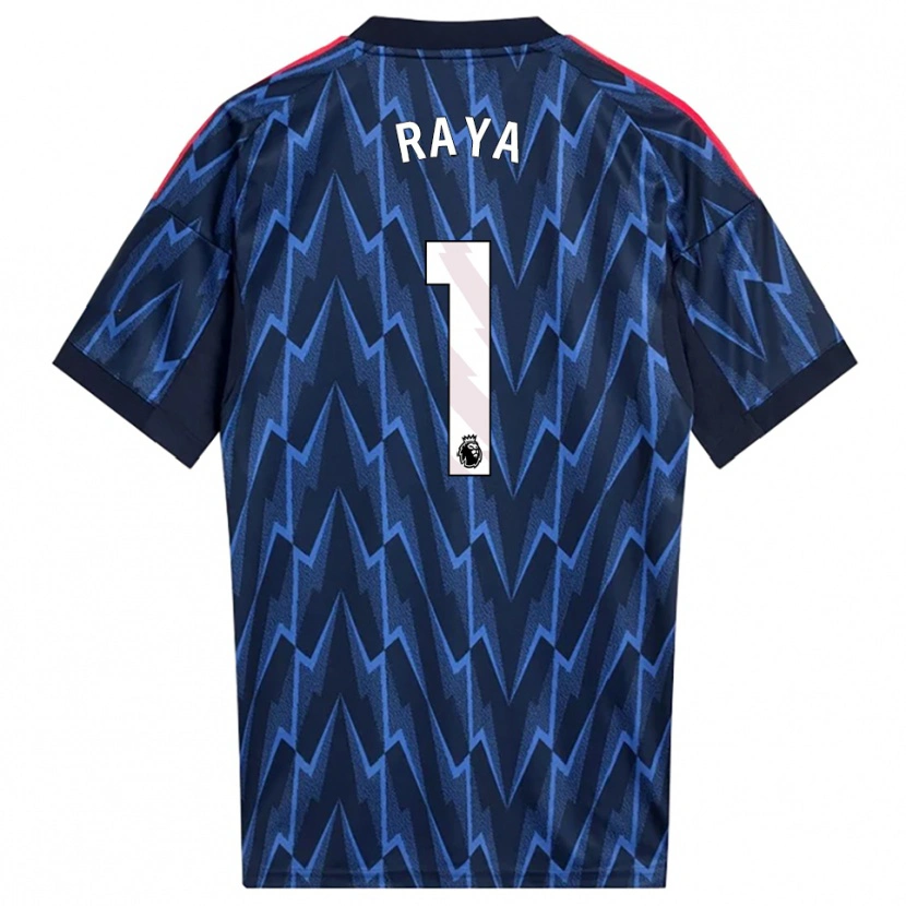 Danxen Bambino Maglia David Raya #1 Navy Rosso Kit Gara Away 2025/26 Maglietta