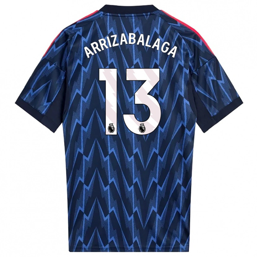 Danxen Bambino Maglia Kepa Arrizabalaga #13 Navy Rosso Kit Gara Away 2025/26 Maglietta