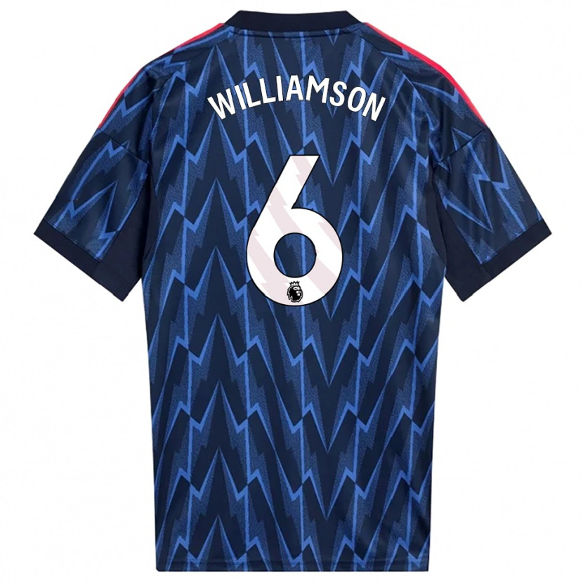 Danxen Bambino Maglia Leah Williamson #6 Navy Rosso Kit Gara Away 2025/26 Maglietta