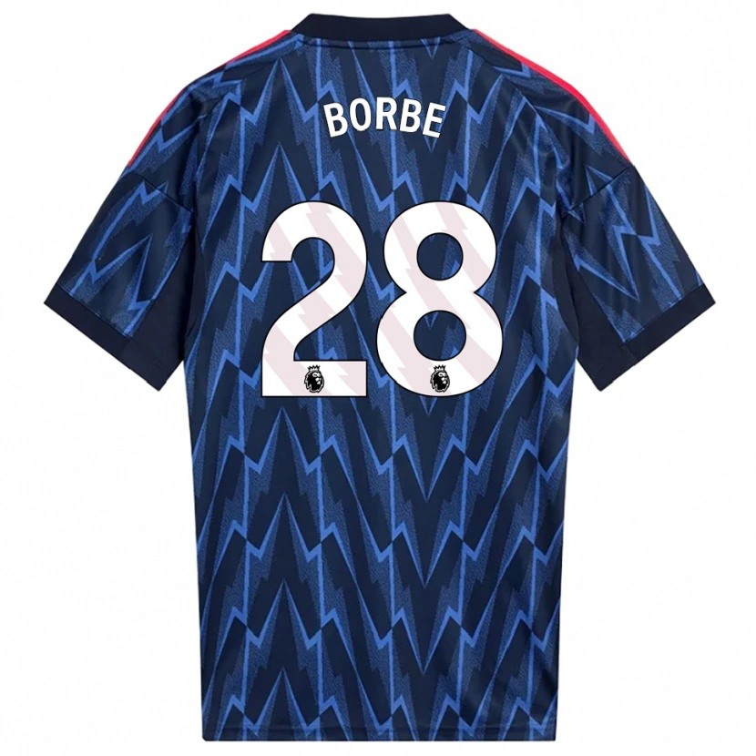 Danxen Bambino Maglia Anneke Borbe #28 Navy Rosso Kit Gara Away 2025/26 Maglietta