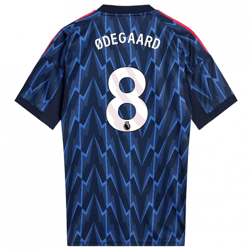 Danxen Bambino Maglia Martin Ødegaard #8 Navy Rosso Kit Gara Away 2025/26 Maglietta