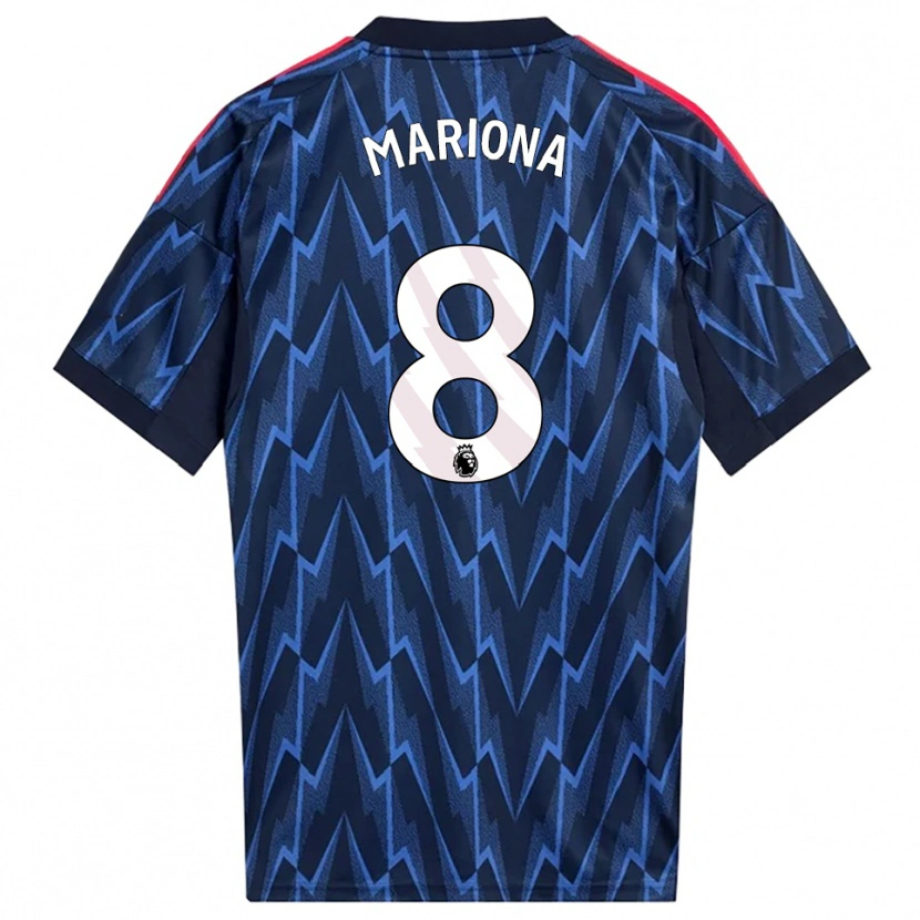 Danxen Bambino Maglia Mariona Caldentey #8 Navy Rosso Kit Gara Away 2025/26 Maglietta