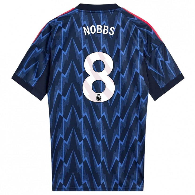Danxen Bambino Maglia Nobbs #8 Navy Rosso Kit Gara Away 2025/26 Maglietta