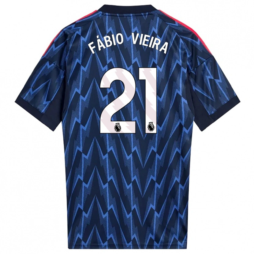 Danxen Bambino Maglia Fábio Vieira #21 Navy Rosso Kit Gara Away 2025/26 Maglietta