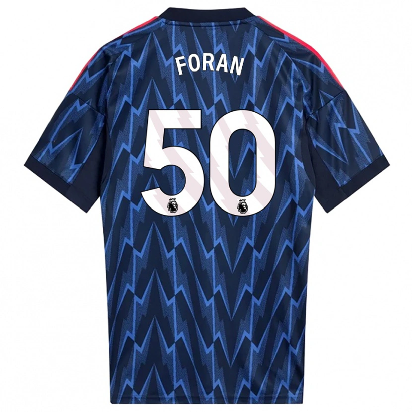 Danxen Bambino Maglia Taylor Foran #50 Navy Rosso Kit Gara Away 2025/26 Maglietta
